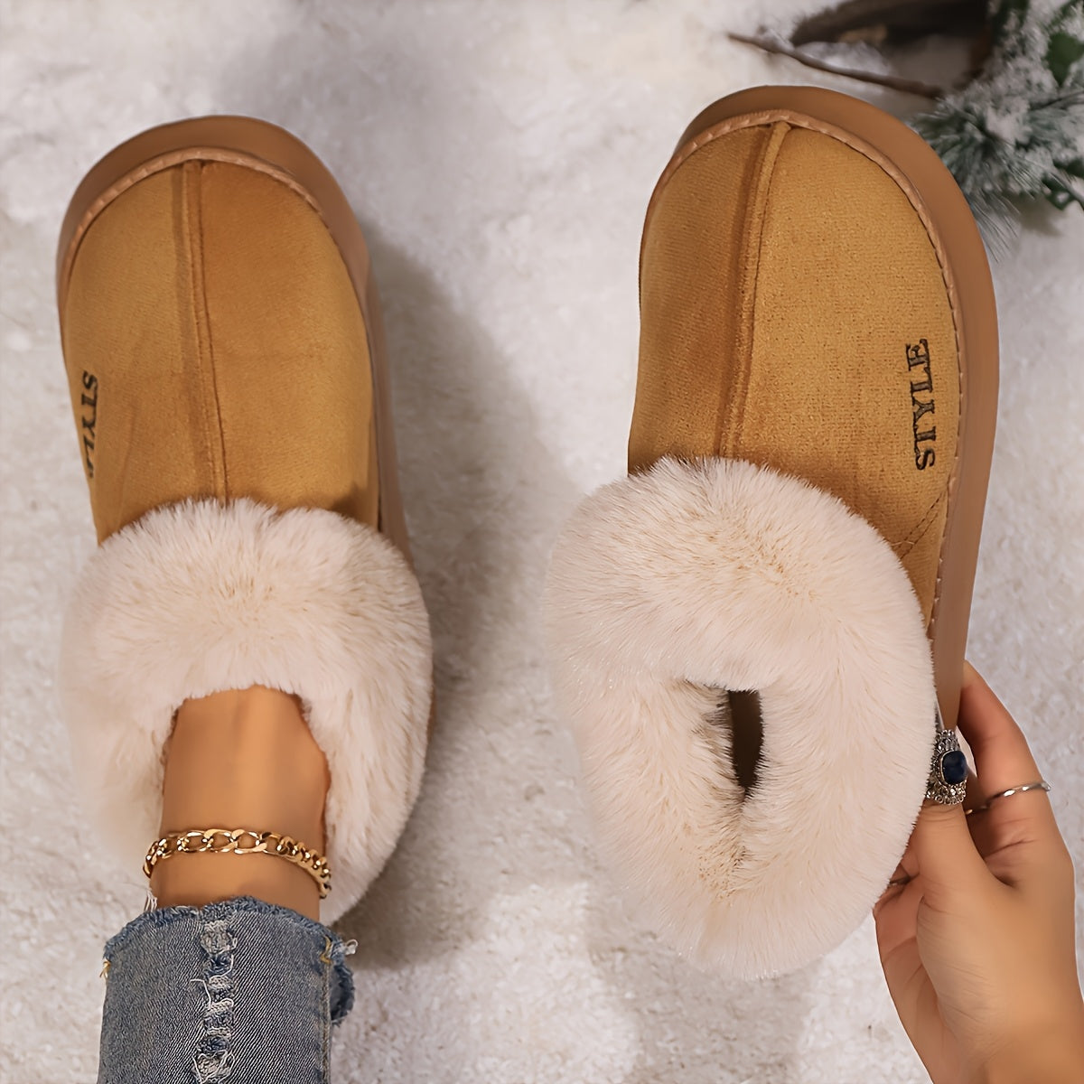 Ayollar uchun qishki issiq kengaytirilgan shippaklar, 5 rangda qulay kundalik poyabzal