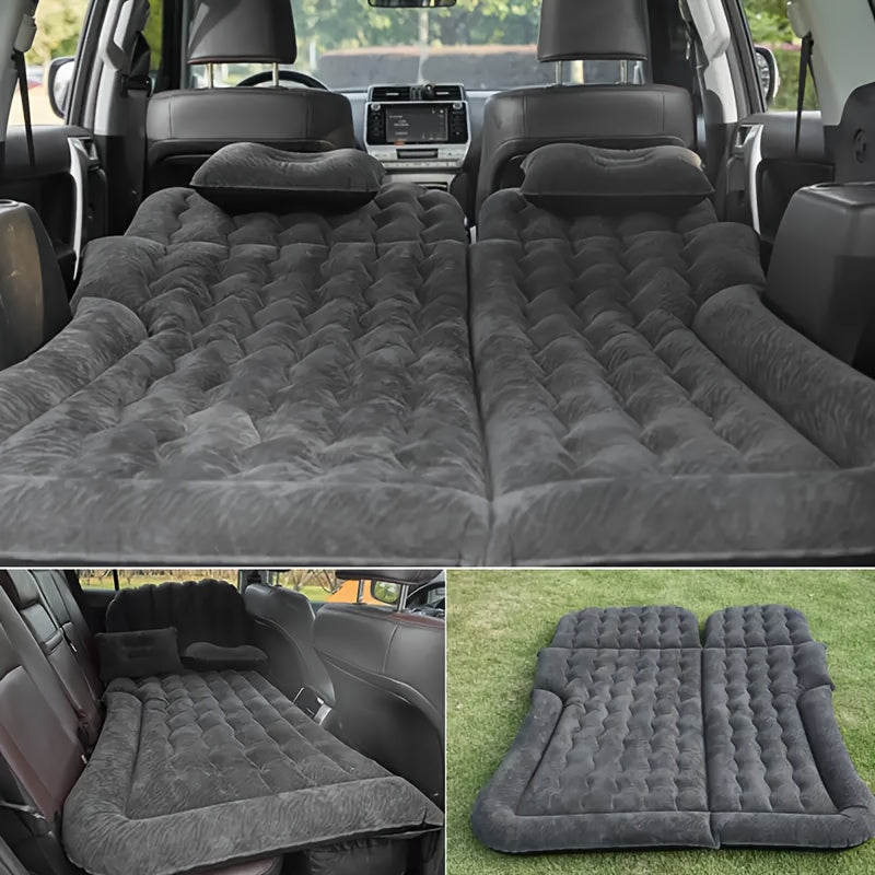 3-in-1 Car Air Mattress with Electric Pump Support Pillars and Pillows for SUV MPV Camping