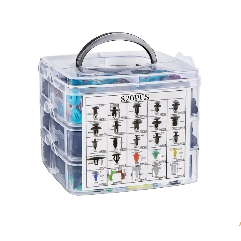 Car Repair Clips 26 Sizes 820Pcs PP Plastic Fasteners Auto Car Accessories