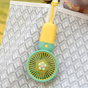 Mini Fan Portable Handheld Summer Flower Color Block USB Rechargeable
