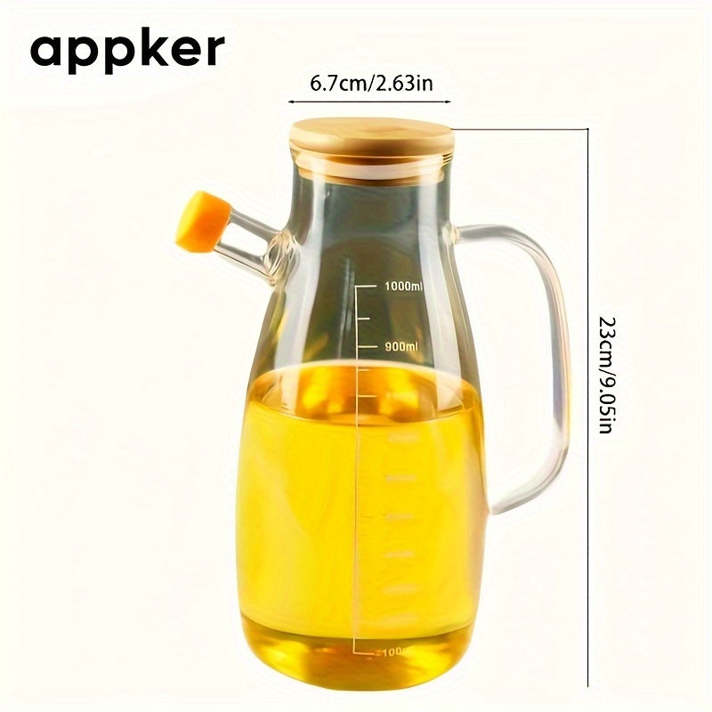 Glass Olive Oil Dispenser Bottle with Leakproof Seal for Kitchen and Outdoor Use