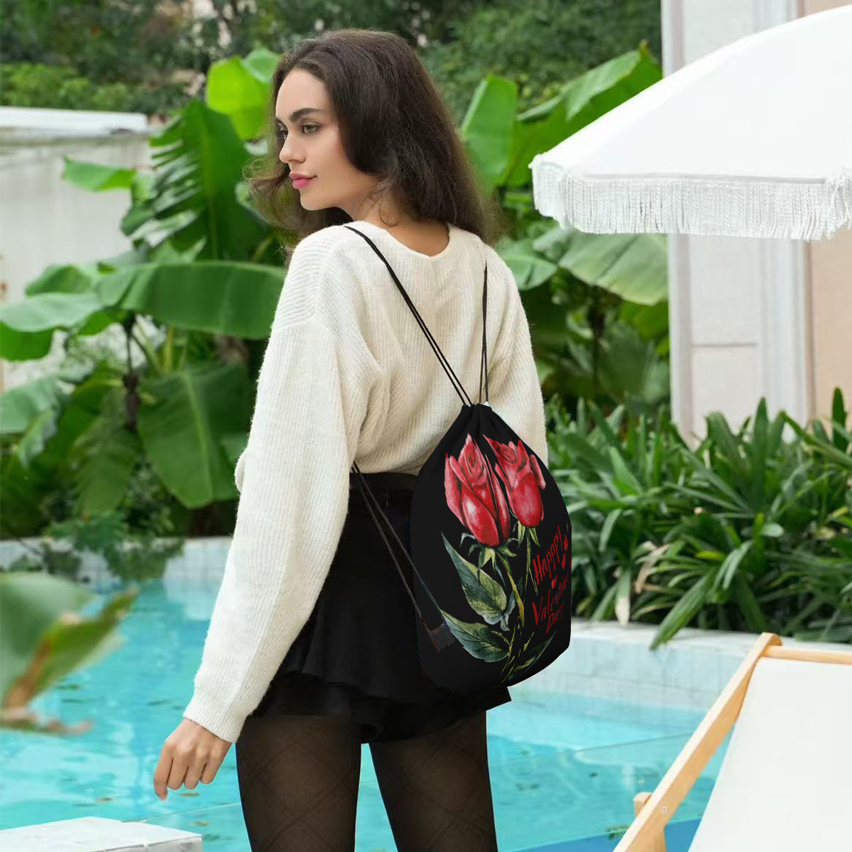 Red Rose Flannel Throw Blanket Set with Reversible Design and Pocket for Cozy Comfort