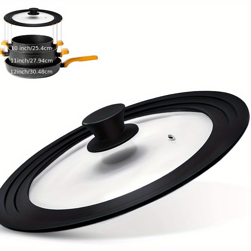 Pot Lid with Silicone Edge Tempered Glass Dishwasher Safe Anti-Slip Knob