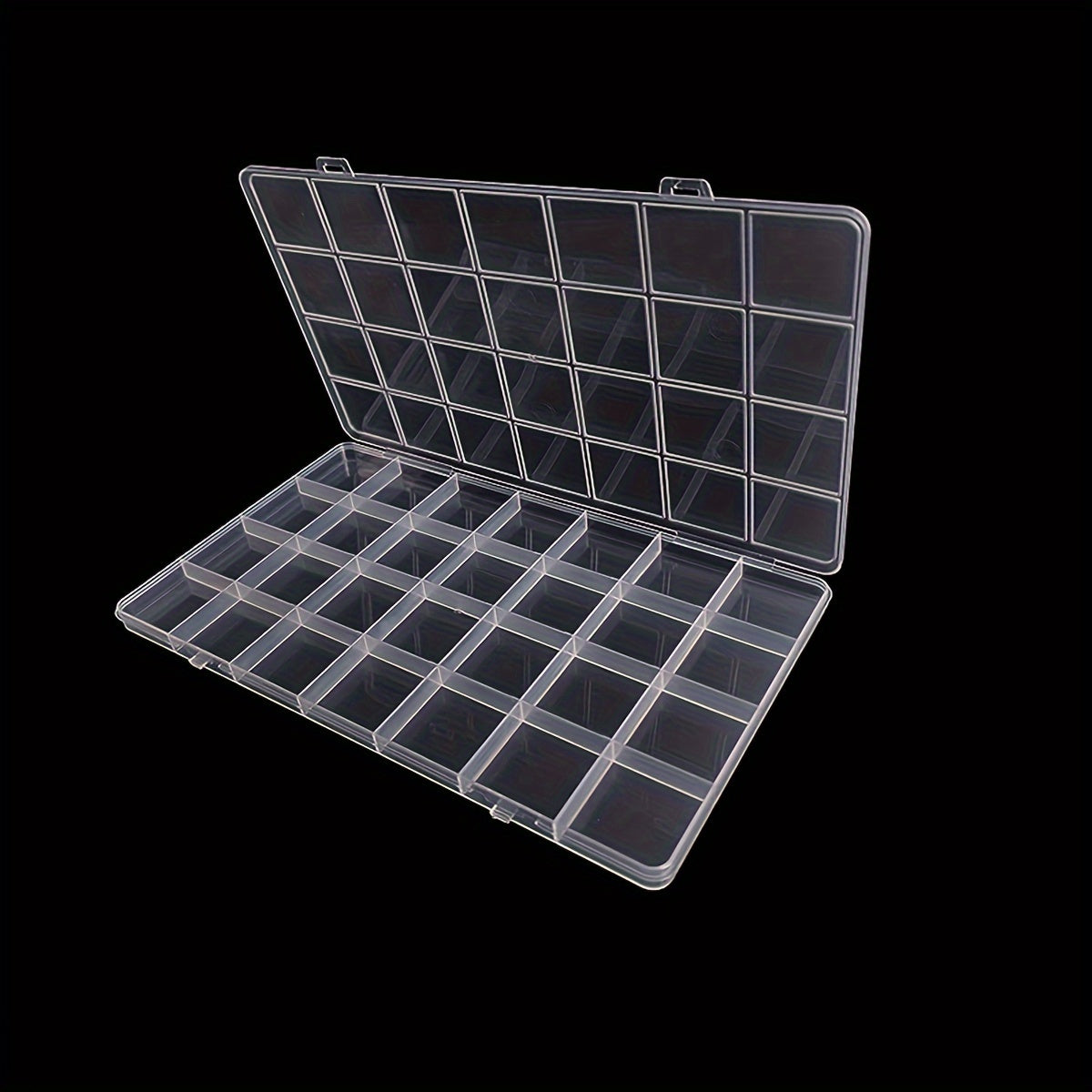 Clear Plastic Jewelry Organizer with 28 Compartments for Earrings Rings Necklaces