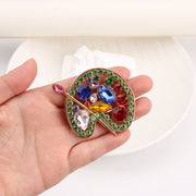 Colorful Rhinestone Fashion Palette Brooch - Perfect for Parties and Banquets, Versatile Collar & Blazer Pin