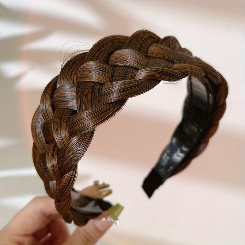 Fluffy Headband Hair Accessory with Braid Twist and 4cm Width for Women