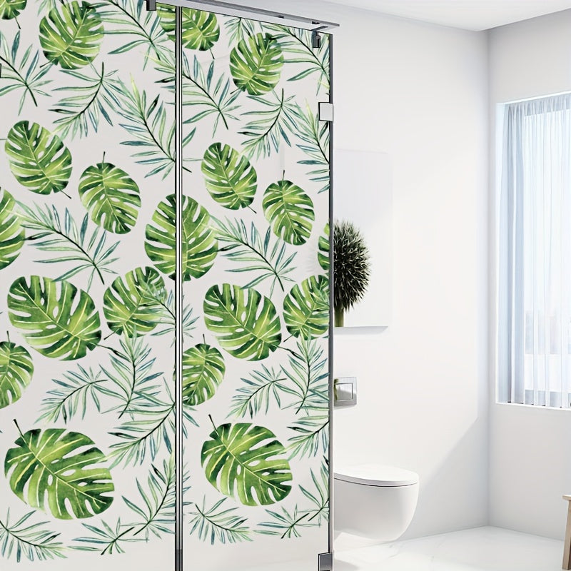 Leaf Pattern Window Film Static Clings Privacy Glass Sticker Home Decor