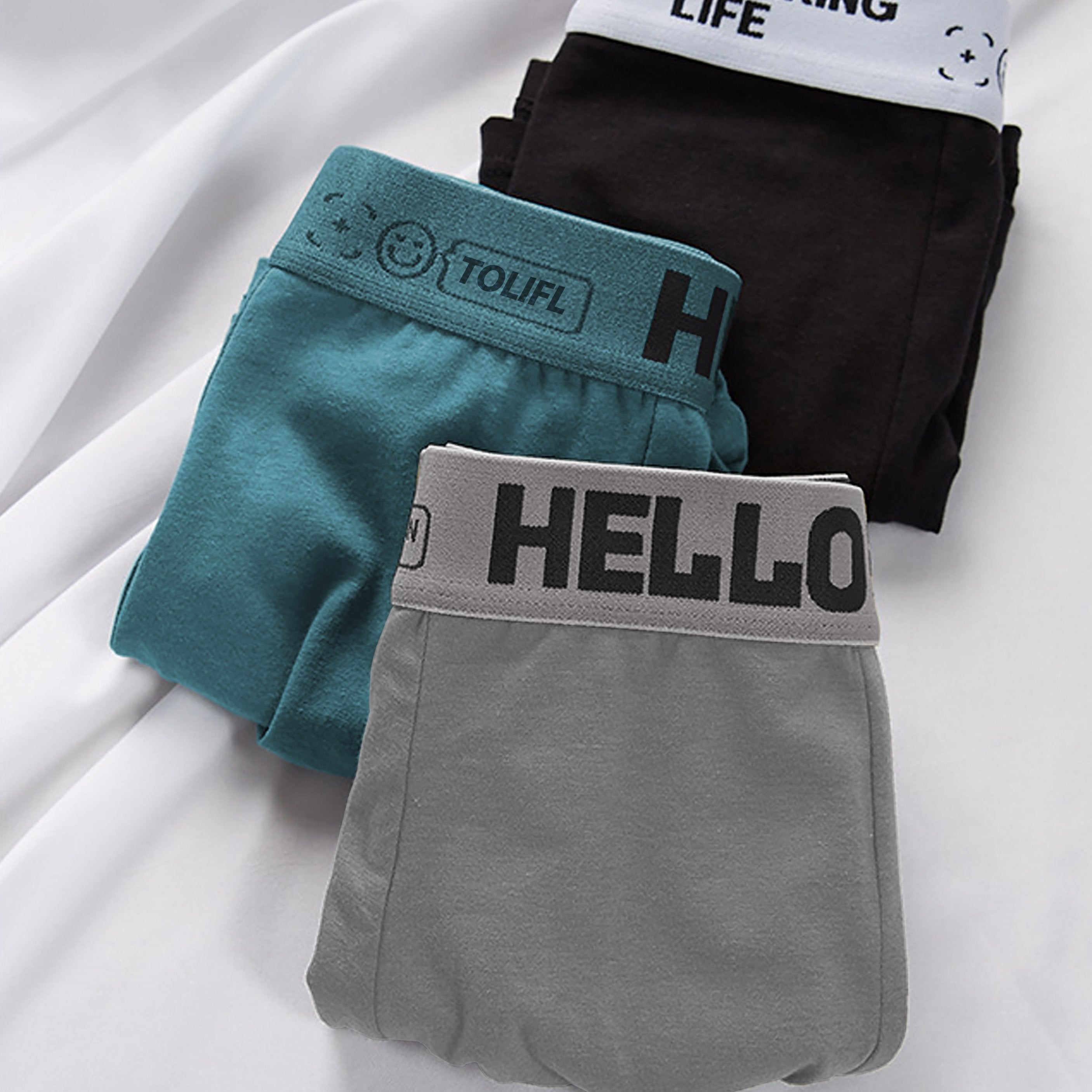 Men's Cotton Underwear Shortie Large Size Solid Color Medium Stretch Comfortable Casual