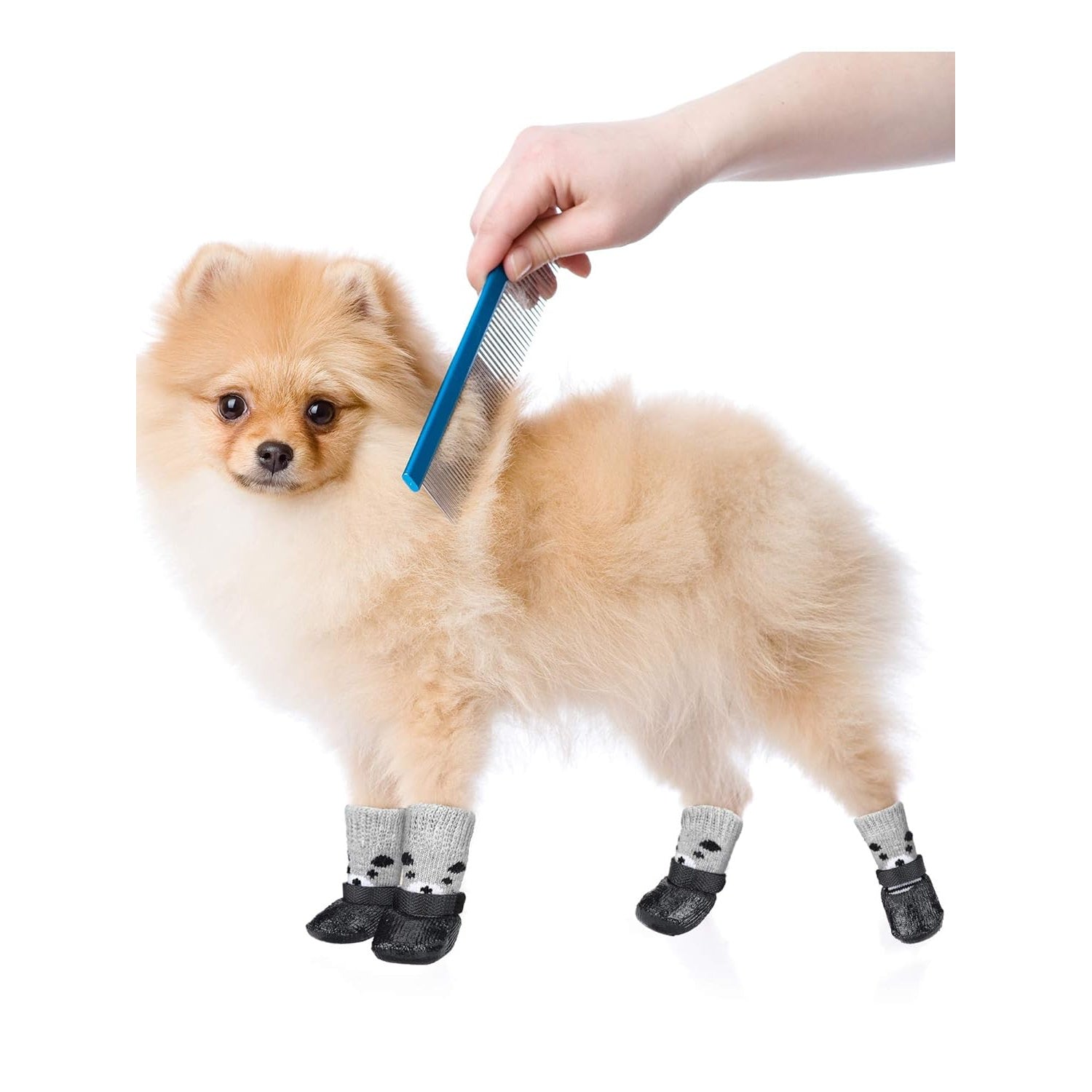Waterproof Dog Socks with Anti-Slip Rubber Sole Adjustable Strap for All Sizes Durable Polyester Outdoor Use