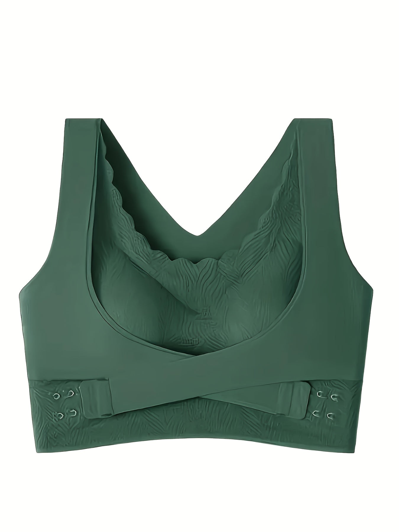 Wireless Lace Bra with Front Buckle and Chest Pad for Sexy Gather