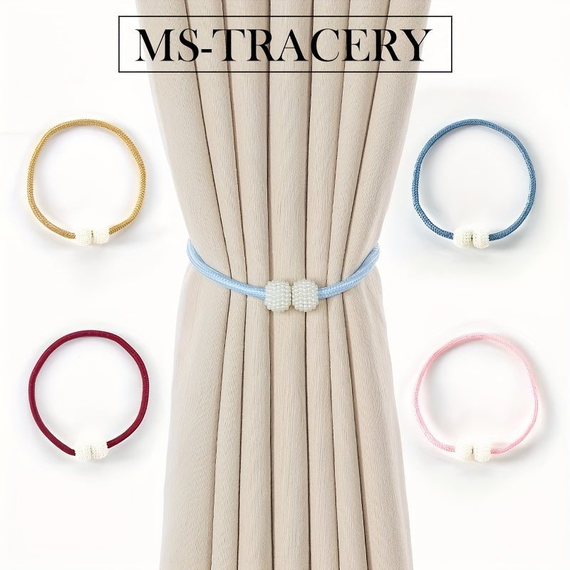 Set of 2 Magnetic Curtain Buckles Space-Saving Tiebacks for Drapery Adjustment