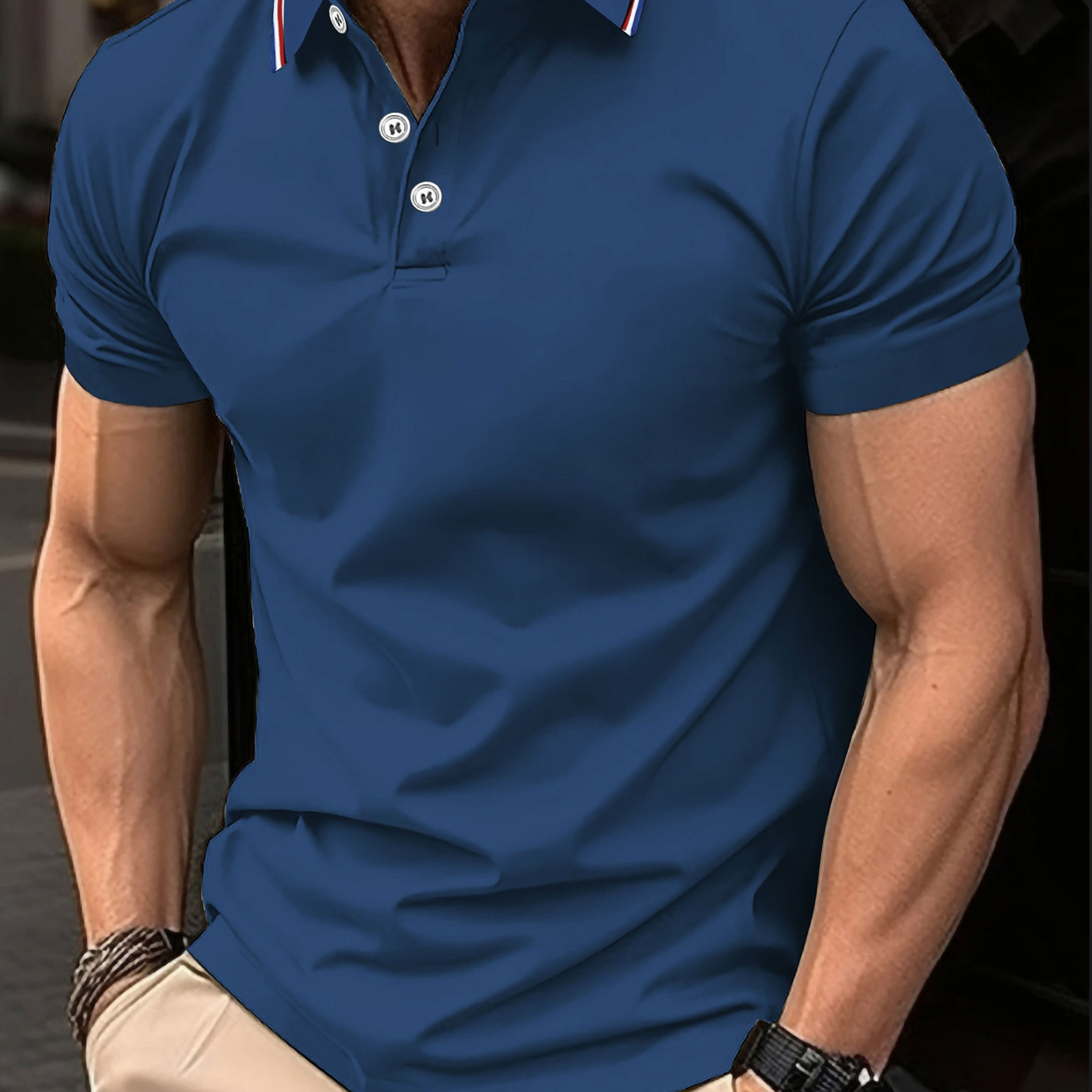 Camisa de verano para hombre, casual de negocios, de manga corta, transpirable y de secado rápido, poliéster