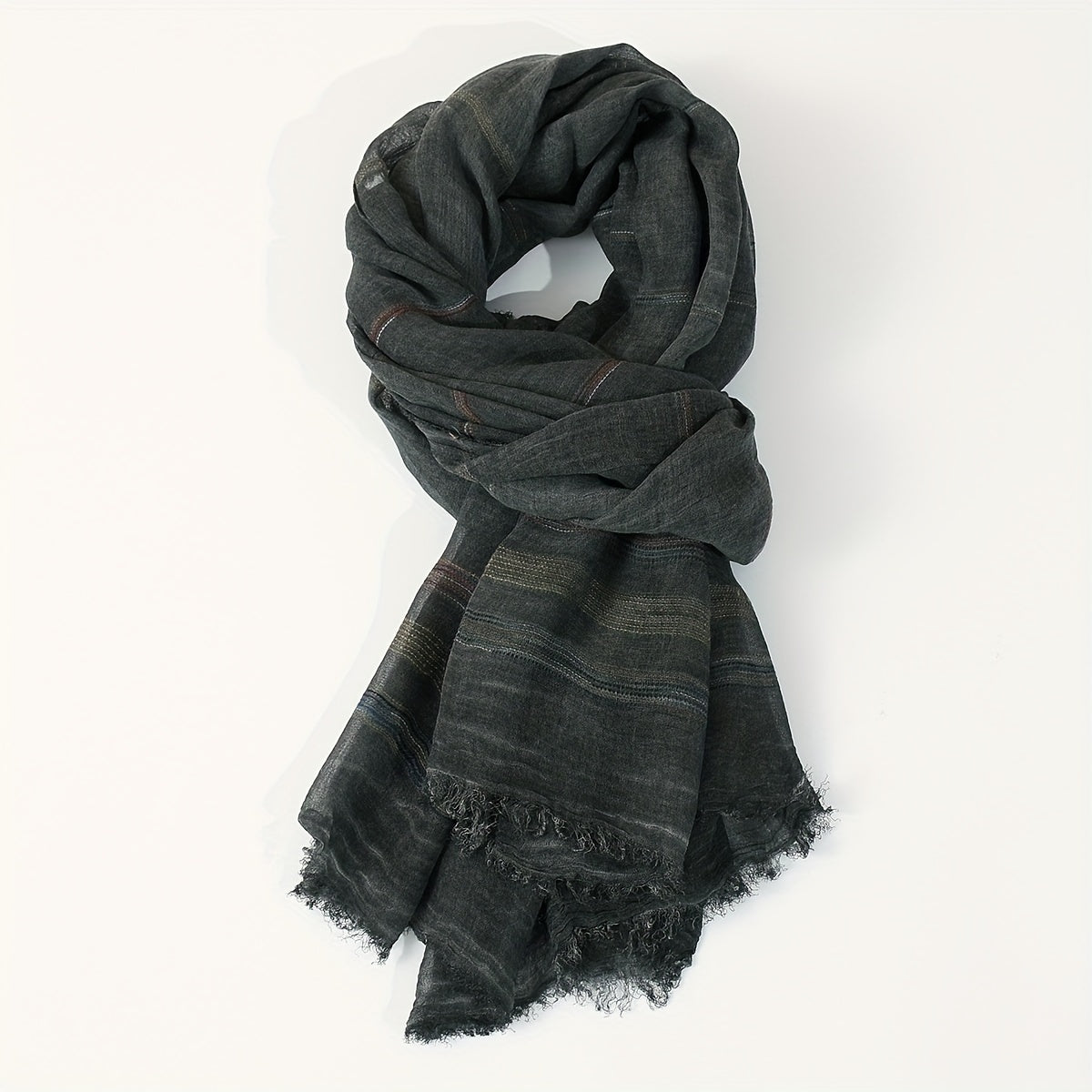 Men's Stylish Striped Scarf Made with 100% Rayon for All Seasons European Design