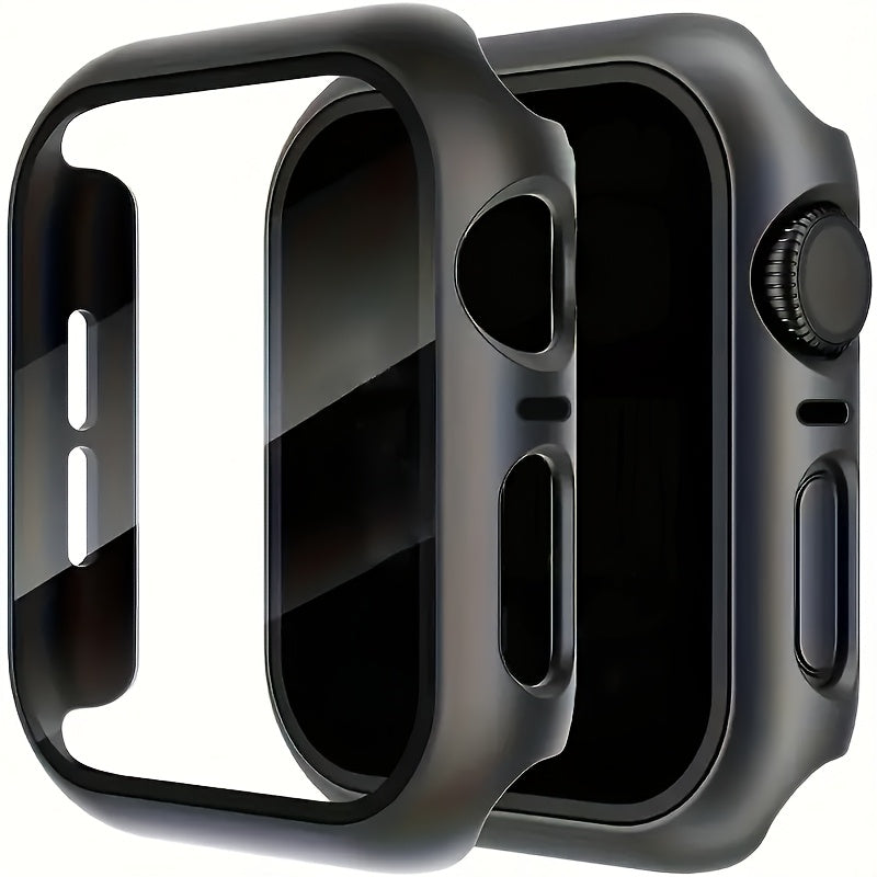 Hard PC Case with Tempered Glass Screen Protector for Apple Watch Series Ultra/10/9/8/7/6/5/4/SE Slim Clear Scratch-Resistant