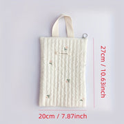 Quilted Cotton Tote Bag with Embroidery Diaper Wipe Storage Baby Stroller Accessory