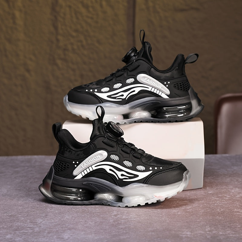 Детские повседневные спортивные туфли для мальчиков и девочек с вращающейся пряжкой и мягкой подошвой из EVA