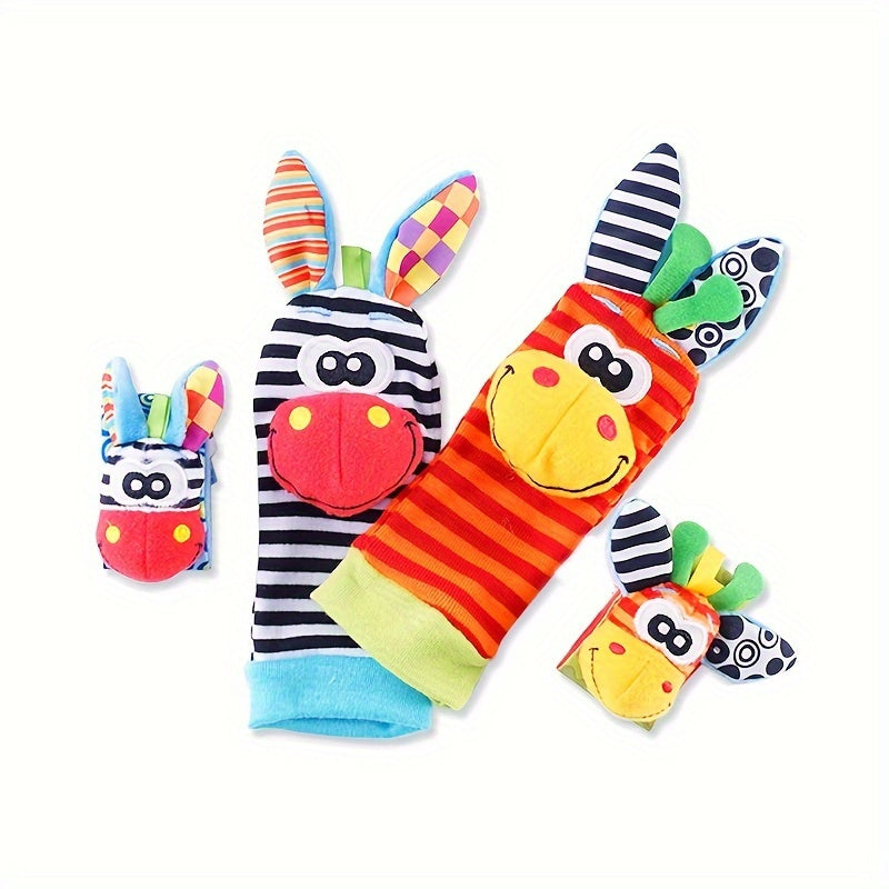 Baby Wristband Toy with Rattle Socks and Puzzle for Infants