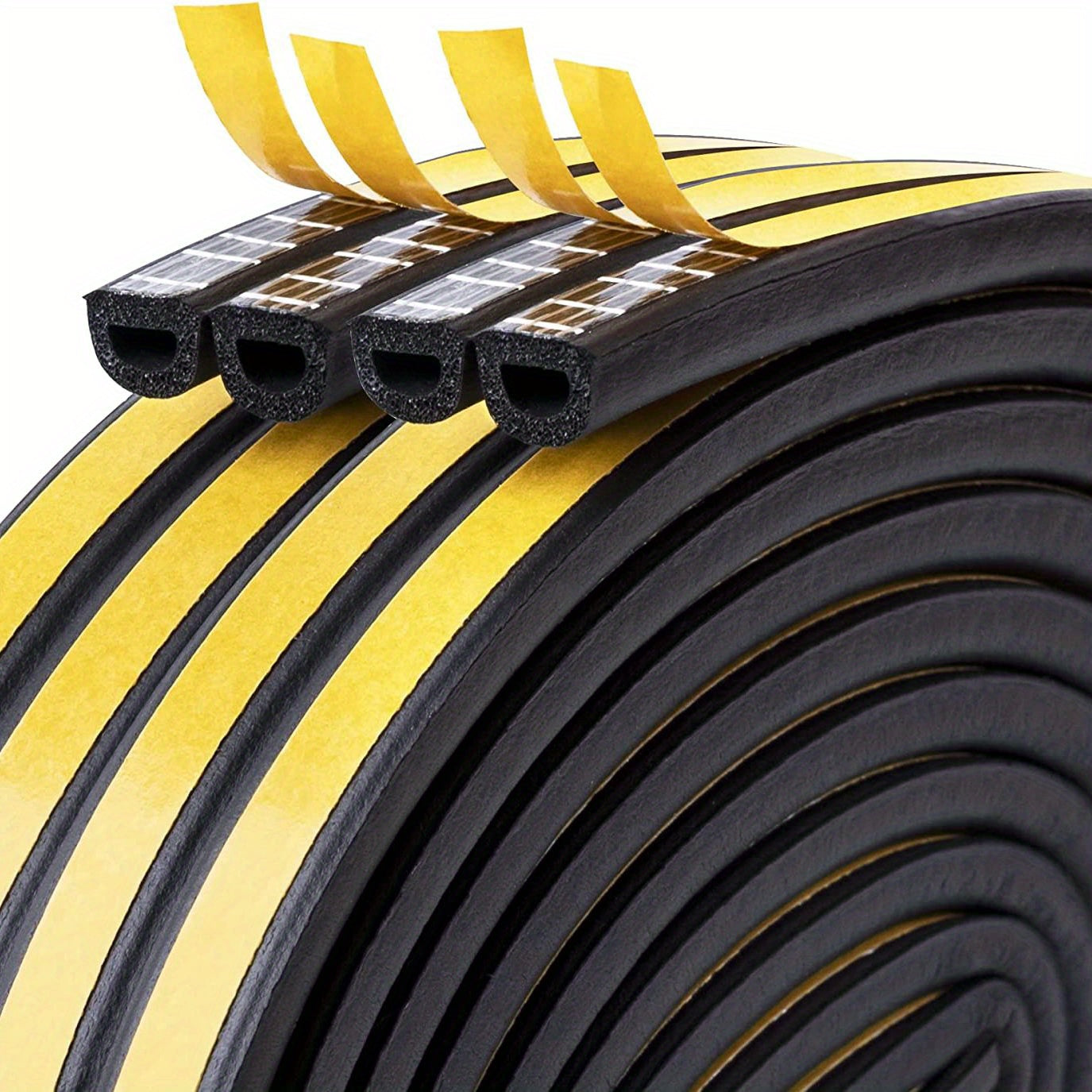 10.06m Rubber Weather Stripping for Doors and Windows Self-Adhesive Insulation Seal Fire Rated 90 Minutes