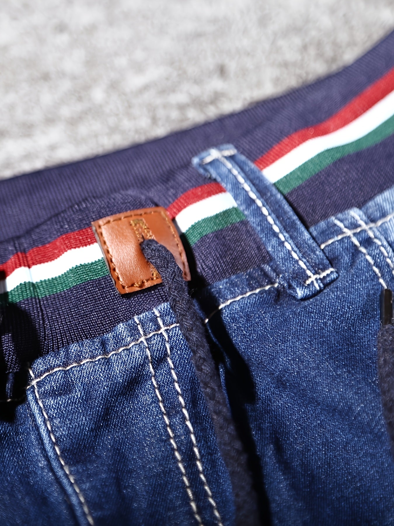 Men's Plus Size Slim Fit Stretch Denim Jeans with Elastic Waist for Autumn Spring