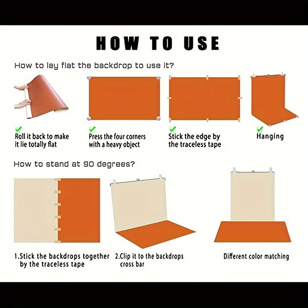 Set of 5 Large 87x57cm Marble Wood Cement Photography Backdrop Papers for Food and Product Photography