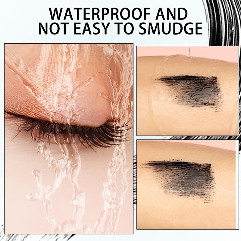 Máscara de pestañas 4D con fibras para mujer, a prueba de agua, riza, alarga y da volumen, negro, 9g