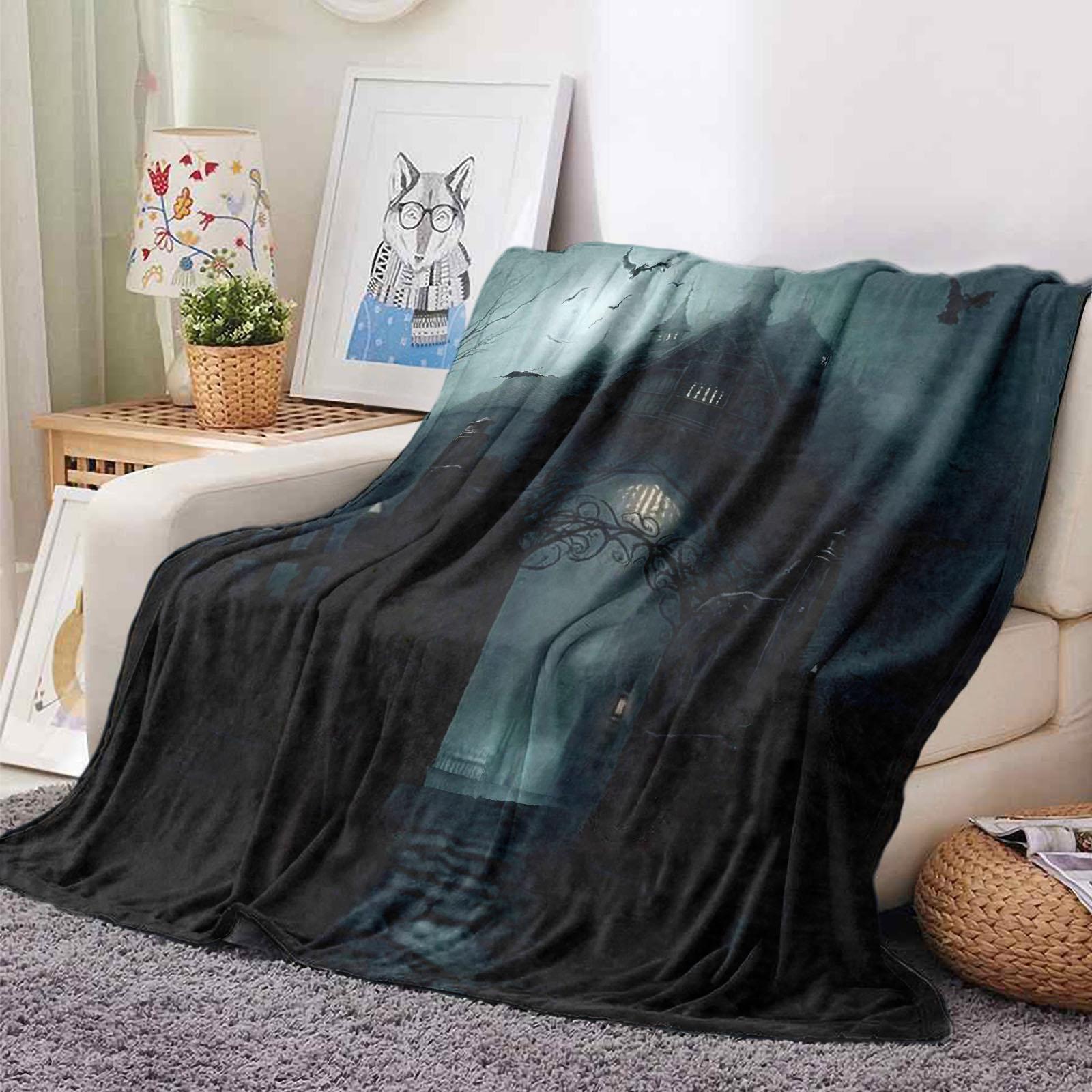 Electric Gothic Flannel Throw Blanket with Bold Print, Soft, Machine Washable