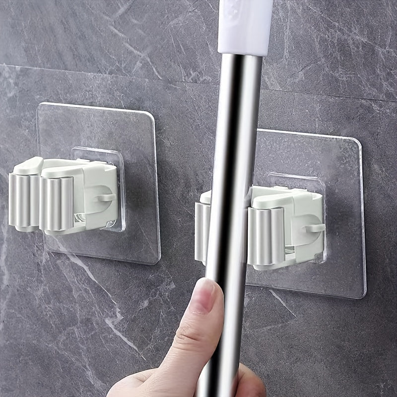 5-Piece Wall-Mounted Mop and Broom Holder Waterproof Non-Slip Organizer for Home Bathroom Kitchen Garden Garage