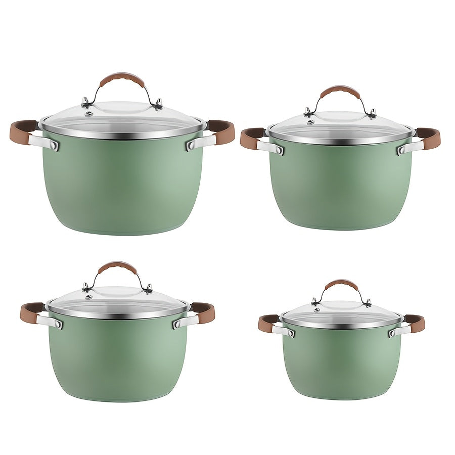 Stainless Steel Cookware Set with Silicone Handles 2-Piece