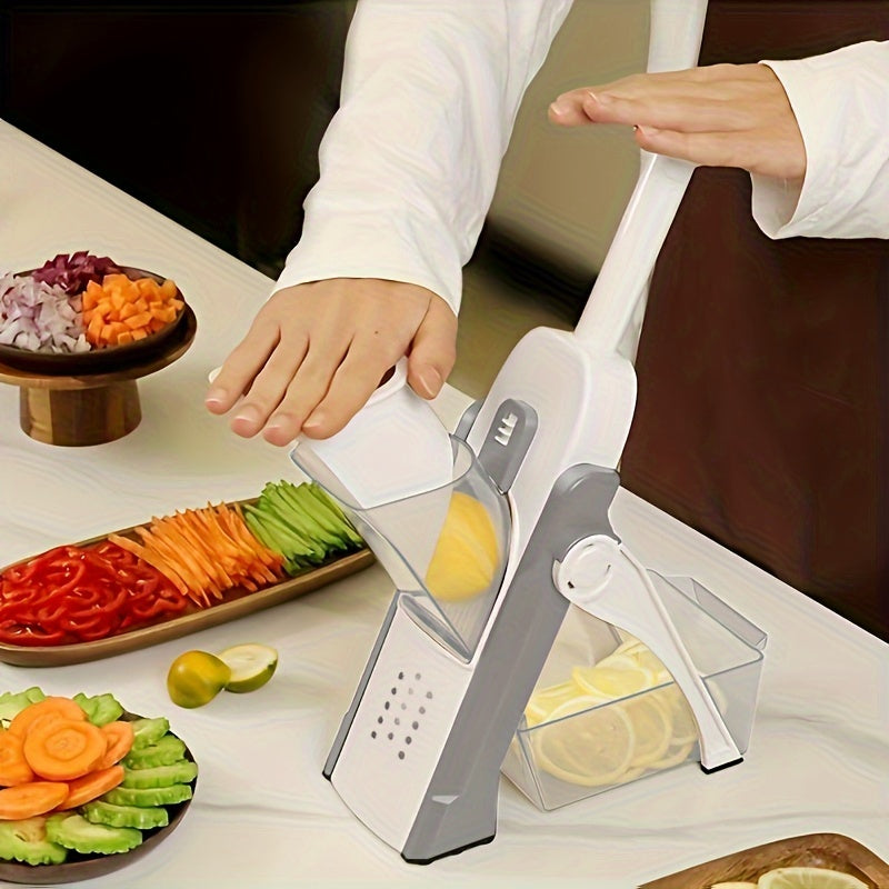 Adjustable Vegetable Slicer and Chopper with Stainless Steel Blade for French Fries and Salad