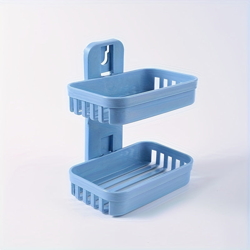 Dispensador de jabón de doble capa para pared con bandeja de drenaje para baño