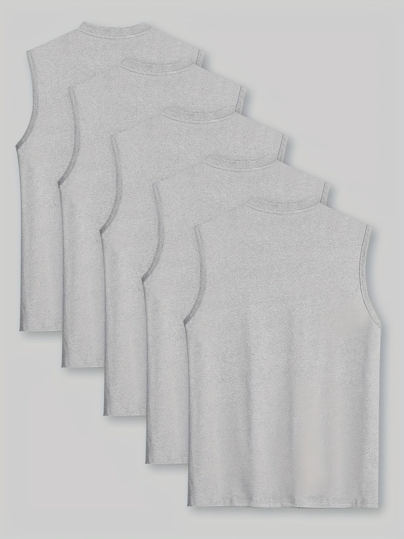 5 ta erkaklar uchun rangsiz sarg'ish tank top, cho'ziluvchan polyester matodan tayyorlangan, pluss o'lchamdagi tasodifiy ko streetwear uchun mukammal. Bahor, yoz va kuz uchun ajoyib.