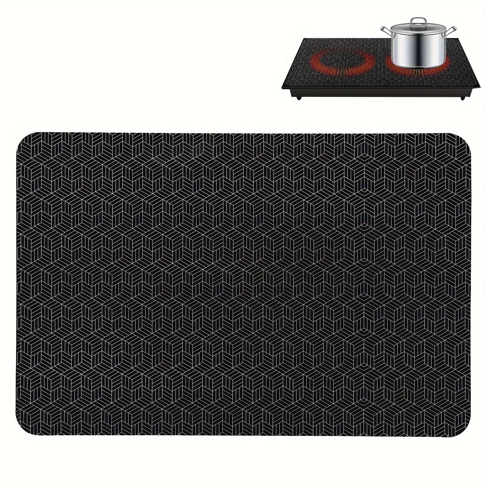 Skratch qilmaydigan, issiqqa chidamli pechka himoyachisi - qo'shimcha katta silikon induksiya pishirish mato, uzoq muddatli foydalanish uchun poliuretan tolasi bilan