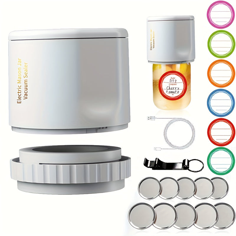 Electric Mason Jar Vacuum Sealer for Canning Food Storage with Mouth and Regular Lids