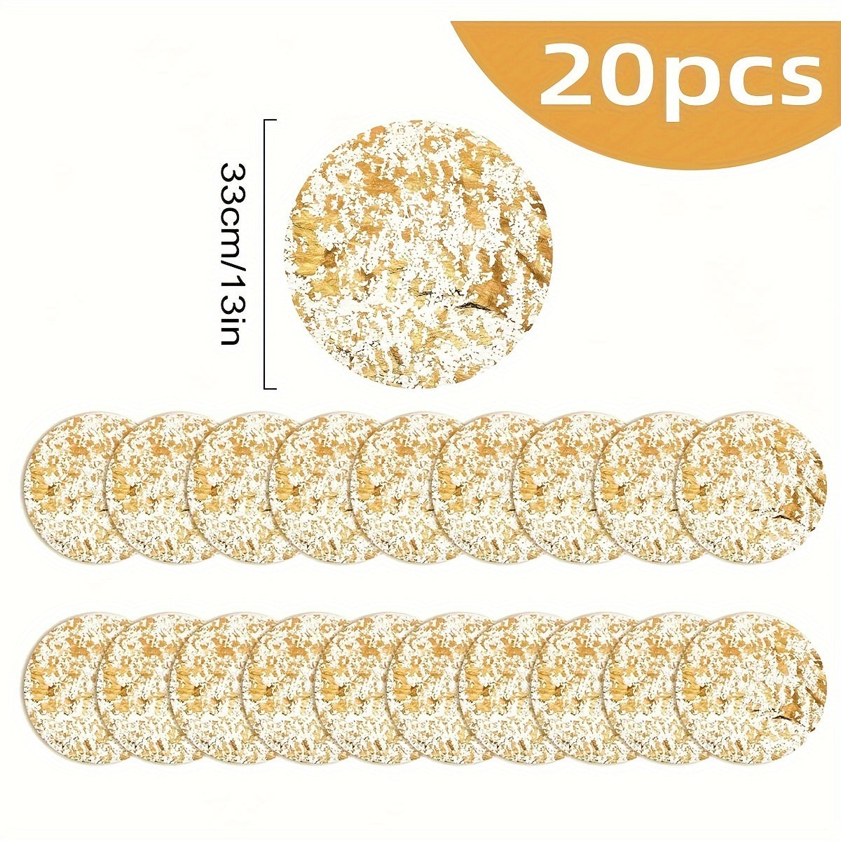 Gold Foil Mesh Round Placemats 33cm for Dining Weddings Parties Home Decor