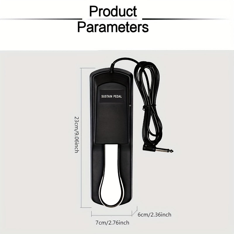 Pedal de amortiguación universal para pianos electrónicos, sintetizadores MIDI, baterías electrónicas, pedal de interruptor de metal