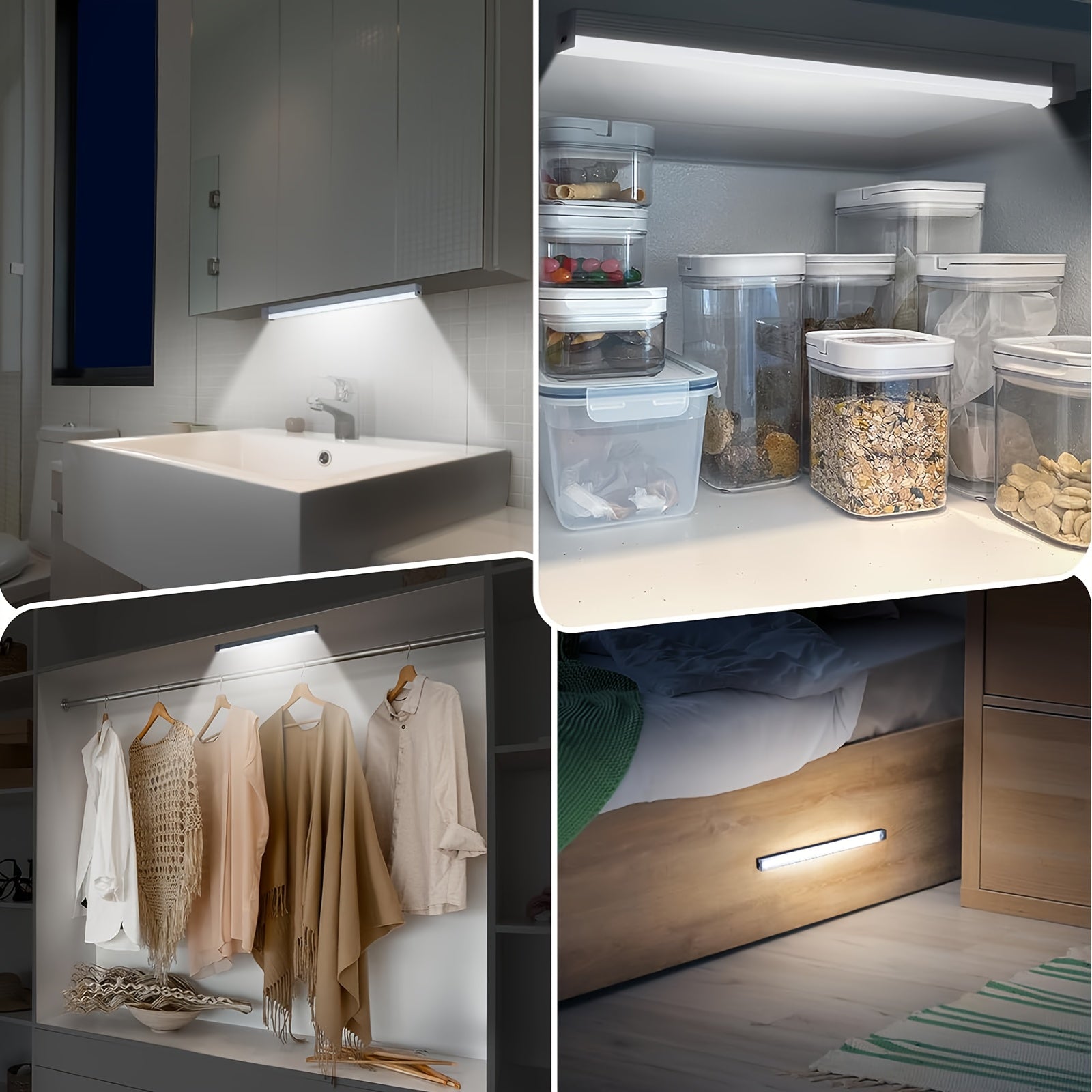 LED Cabinet Light with Motion Sensor USB Rechargeable White Warm White 10-50cm