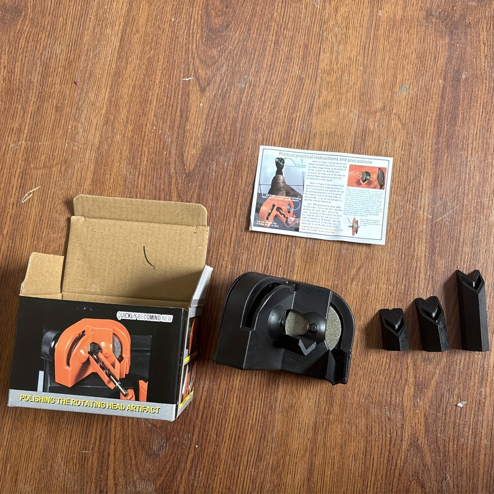 Set of 4 Portable Metal and Plastic Drill Bit Sharpeners for Twist and Impact Drills