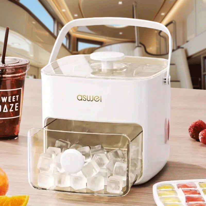 Manual Ice Maker with Large Capacity Double Layer for Family and Party Use