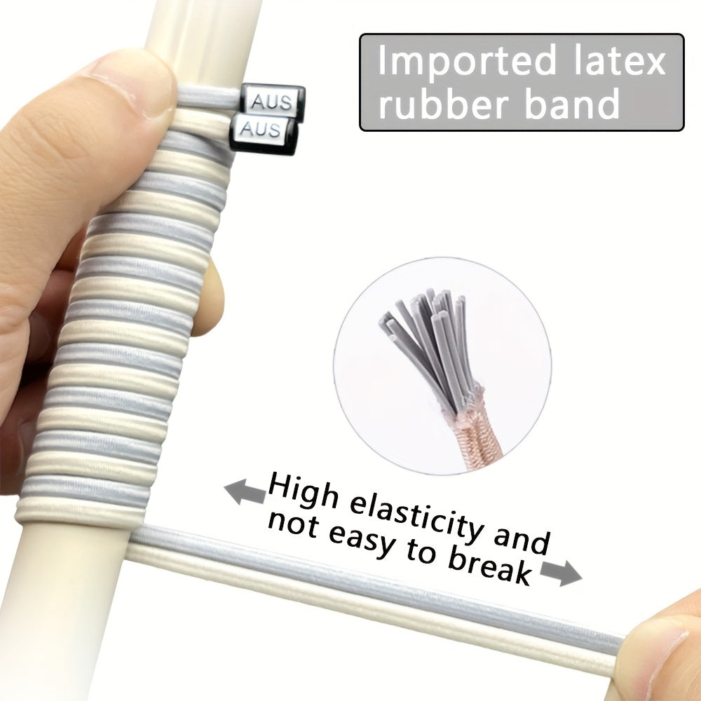 Unisex Elastic No-Tie Shoelaces 100cm Solid Color Lightweight Durable