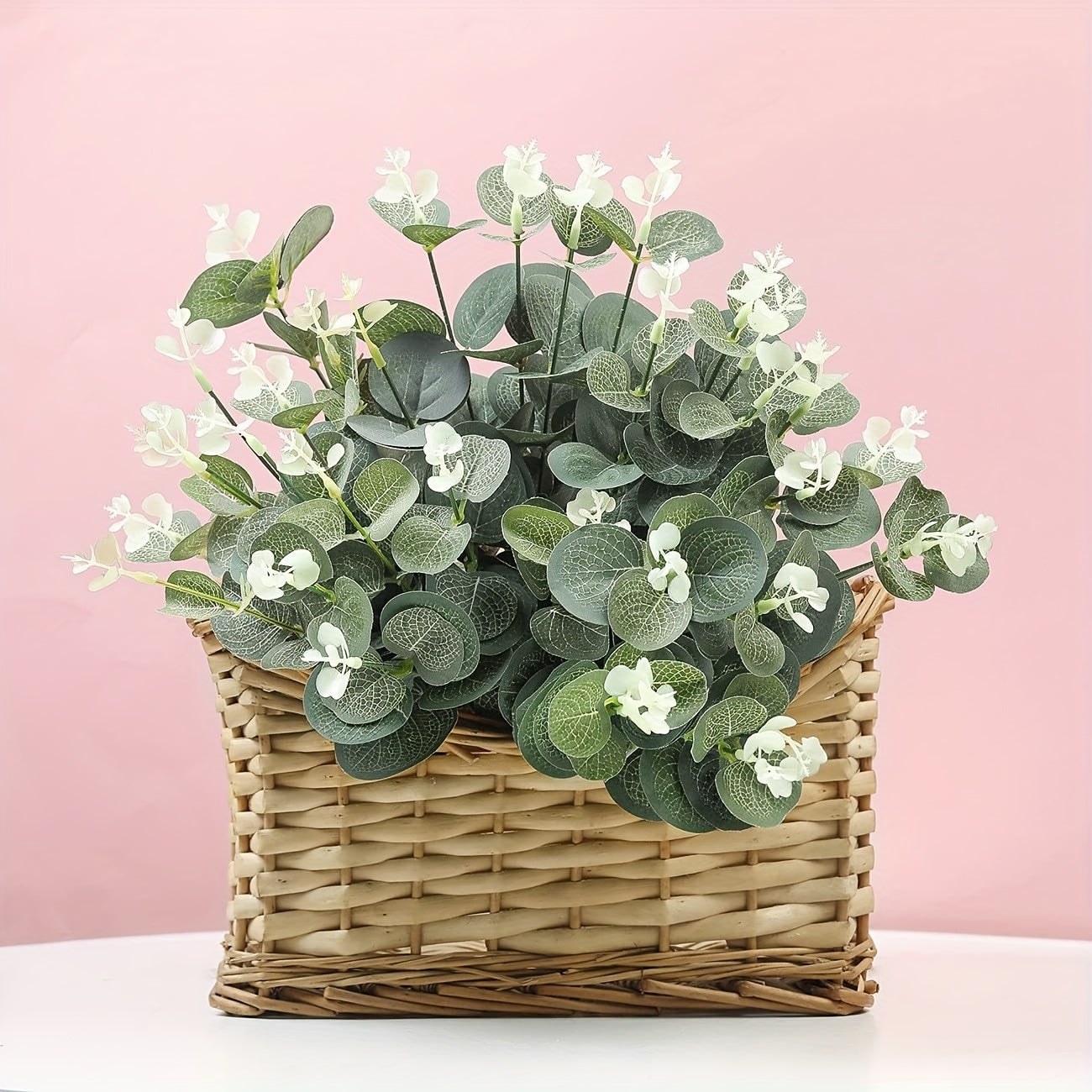 24 шт. искусственных эвкалиптовых листьев и веток для свадебных букетов, цветочных венков, деревенских вечеринок и домашнего декора, с листьями серебряного доллара эвкалипта.