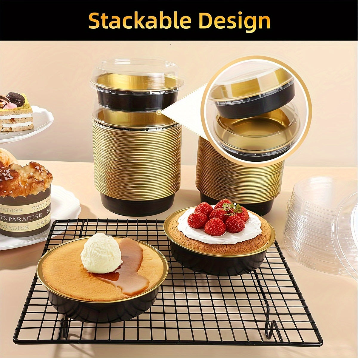 Set of 20 Disposable Aluminum Mini Pie Tins with Lids 8oz 10.16cm for Baking and Desserts