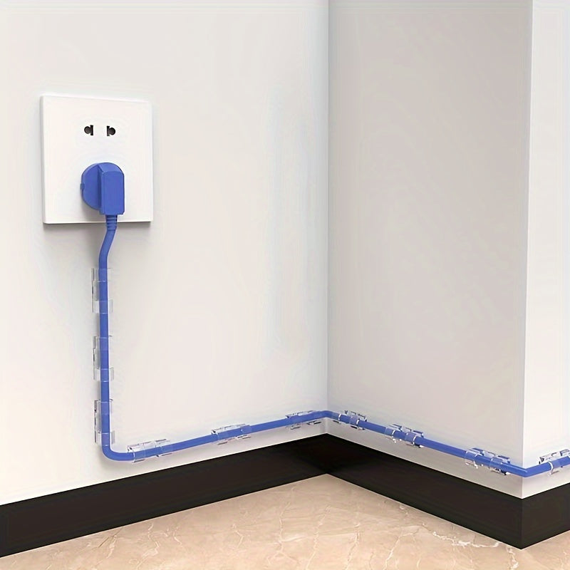 Clear Plastic Cable Clamps 100 Pack Adhesive Wire Clips for Home and Office