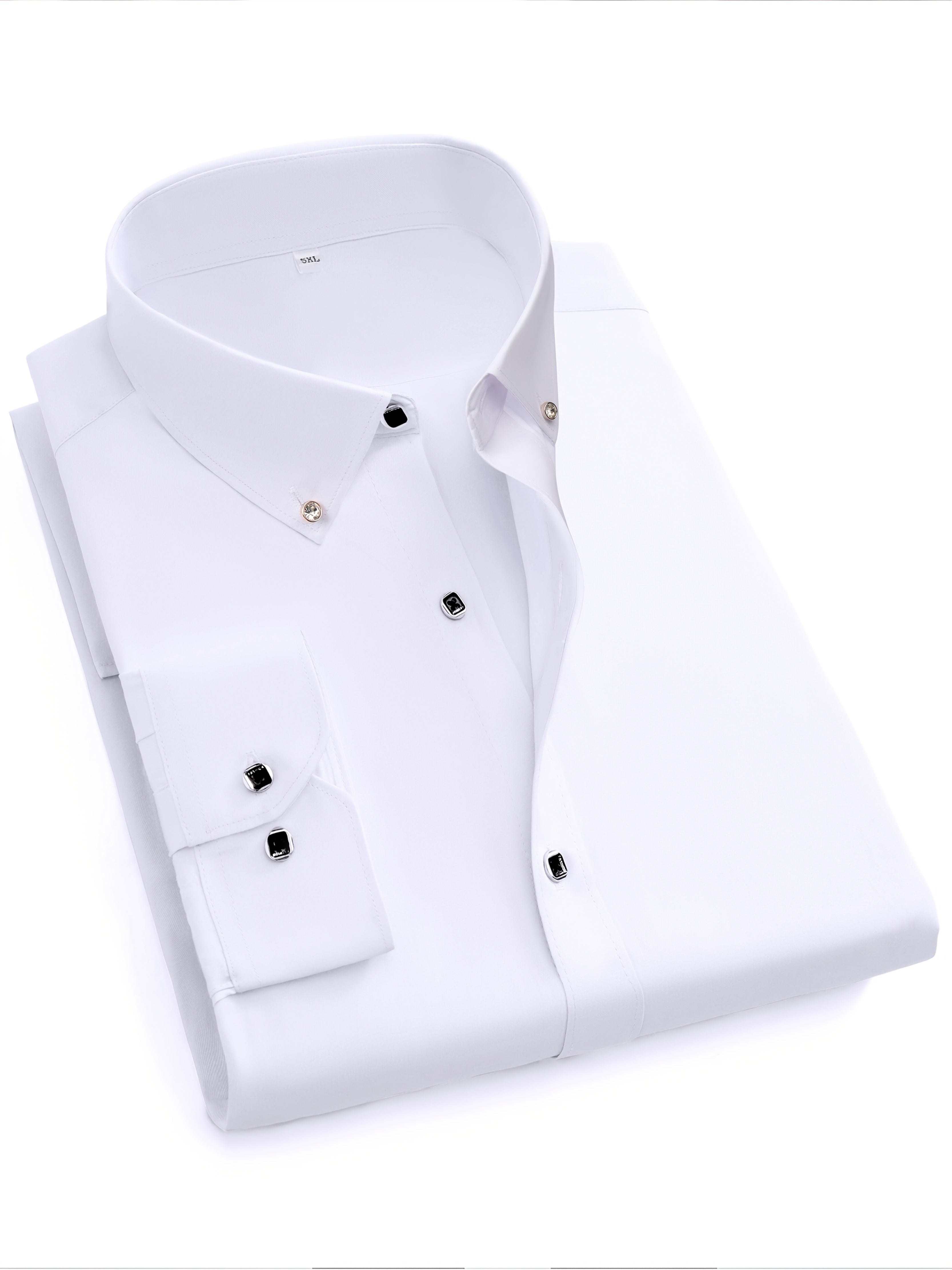 Men's Plus Size Dress Shirts Long Sleeve Collared Button-Up for Business Spring Fall