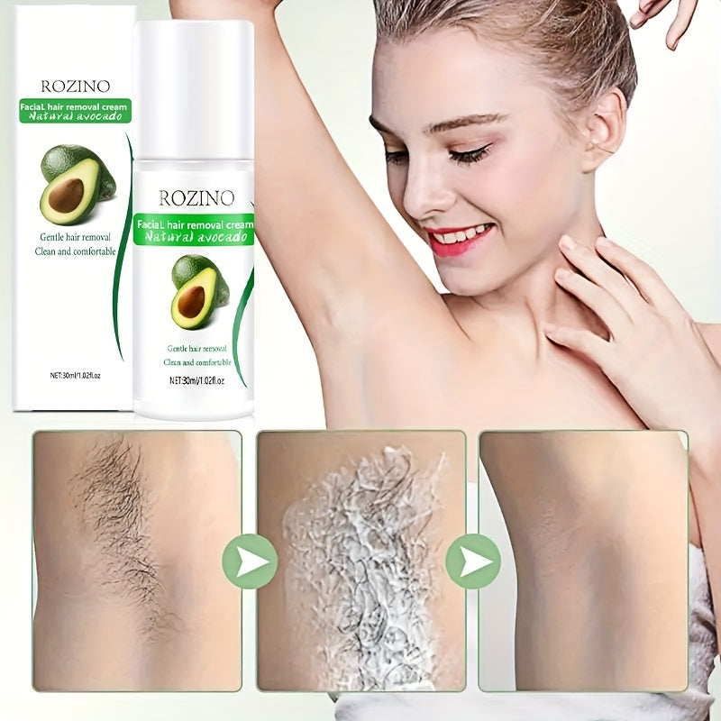 Avocado Hair Removal Cream for Body Hypoallergenic Plant-Based Squalane