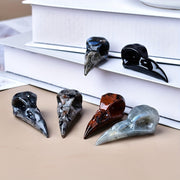 Crystal Carved Bird Skull Statue 5cm Decorative Crystal Gift for Home or Pocket