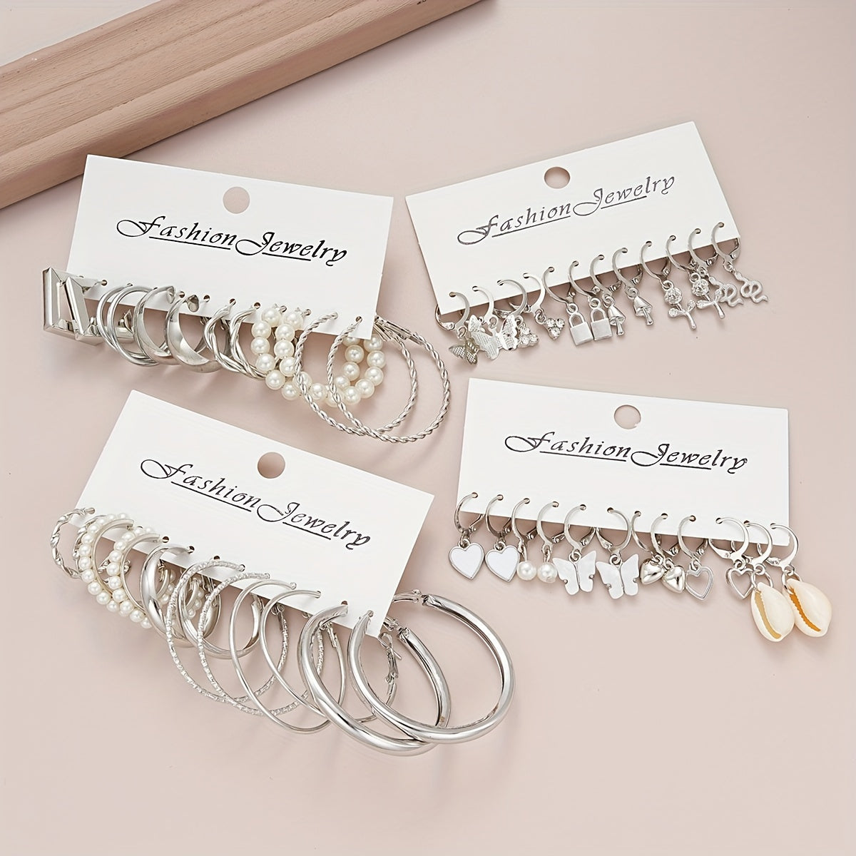 108-Piece Jewelry Set for Women with Heart Butterfly Flower Designs for Birthdays and Parties