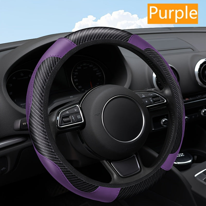 Universal karbon tolasi PU charm qoʻlqopli rul boshqacha yopishqoqsiz 38.1 sm