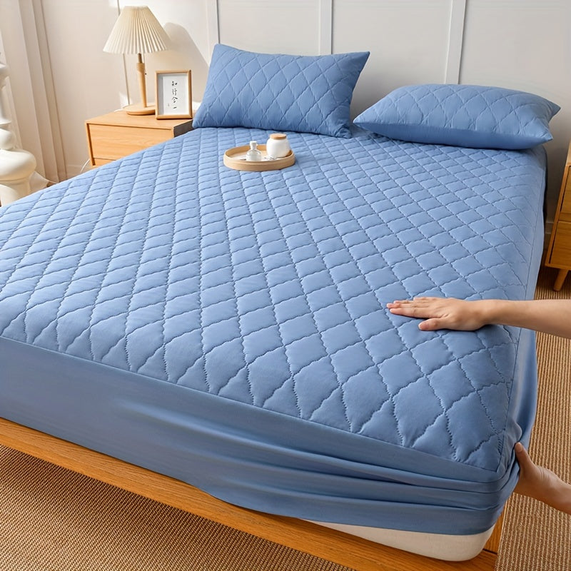 Waterproof Quilted Mattress Protector Single Double Hypoallergenic Polyester Easy to Clean