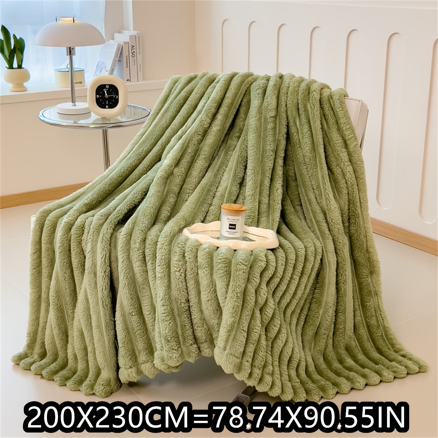 Soft Plush Faux Rabbit Blanket Cozy Warm Stylish for Home and Travel