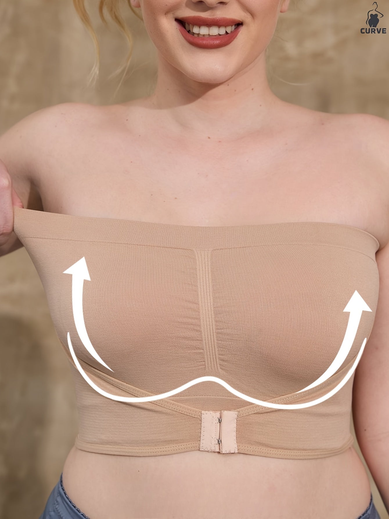 Women's Plus Size Strapless Sports Bra Adjustable Seamless Breathable 4 Pack